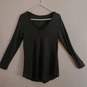 WOOLX long sleeve v-neck 100% Moreno, green, women's, Lg.